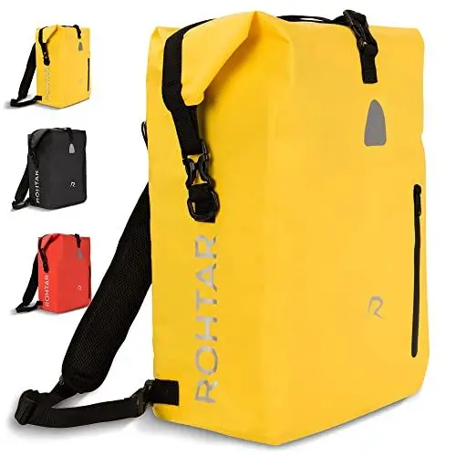 Produktbild: ROHTAR Fahrradtasche - Gepäckträger Tasche & Fahrrad Rucksack Wasserdicht - Gepäckträgertasche zum Umhängen - 18L Gelb