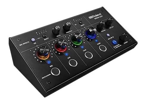 Produktbild: Roland BRIDGE CAST Dual Bus Gaming Mixer, Professionelles Audio-Streaming-Interface und Mixer für Online-Gamer, 32-Bit Hardware-DSP, USB-C Verbindung für Windows & Mac, Schwarz
