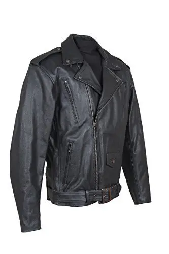 Produktbild: Roleff Racewear Kurze Motorrad Lederjacke im Brando Style, Schwarz, Größe 7XL