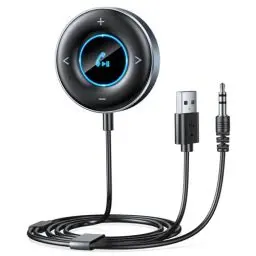 Produktbild: Rolgno Aux Bluetooth Adapter Auto, (Plug & Play) Bluetooth 5.3 Empfänger Klinke 3.5mm, Freisprechanrufe, Dualverbindung, Hi-Fi Musik, für Heim-Stereo, Auto Lautsprecher, Kabelgebundene Kopfhörer