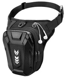 Produktbild: Rolgno Beintasche Motorrad, Bauchtasche Gürteltasche Herren Damen, (Erweiterter Stauraum) Oberschenkeltasche, Reflektierende Streifen & Verstellbarer Beinriemen für Radfahren Wandern