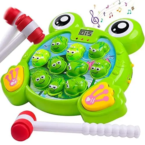 Produktbild: Rolimate Interaktives Spiel Hammerspiel Spielzeug, Whack A Frog Feinmotorik, Entwicklung Pädagogisches Montessori Spielzeug für Jungen Mädchen, 3 4 5 6 7 8 Jahre (Deutsche, Aktualisierte Version)