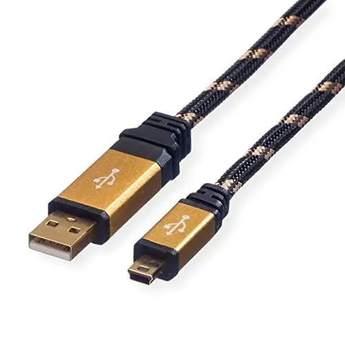 Produktbild: ROLINE GOLD USB 2.0 Kabel, Typ A - 5-Pin Mini, 0,8 m