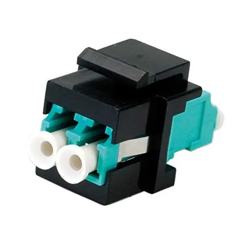 Produktbild: ROLINE Keystone LWL-Adapter LC/LC Duplex, Multimode, OM3 Schwarz