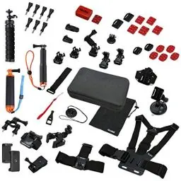 Produktbild: Rollei 21643 Actioncam Zubehör Set Sport XL - 49-teiliges Zubehör Set, inkl. Tasche, Mini Stativ und Selfie Stick, kompatibel mit allen Rollei und GoPro Actioncams