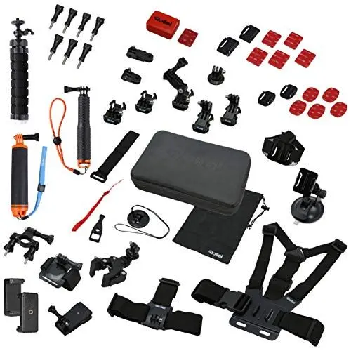Produktbild: Rollei 21643 Actioncam Zubehör Set Sport XL - 49-teiliges Zubehör Set, inkl. Tasche, Mini Stativ und Selfie Stick, kompatibel mit allen Rollei und GoPro Actioncams