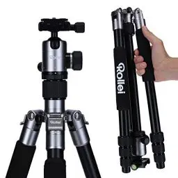 Produktbild: Rollei C5i-kompaktes,leichtes,allround Fotostativ aus Aluminium,4in1 Stativ verwendbar als Dreibeinstativ,Makrostativ und Monopod,Arca Swiss kompatibel,inkl. Kugelkopf und Stativtasche -Titan