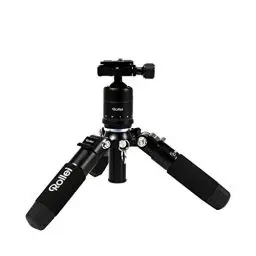 Produktbild: Rollei Compact Traveler Mini M1 I Schwarz I Leichtes Mini-Reisestativ aus Aluminium I Foto-Stativ mit geringem Packmaß I inkl. Zubehör