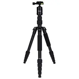 Produktbild: Rollei Compact Traveler No.1 Schwarz, 143cm Stativ Kamera Kompakt Leichtes Reisestativ aus Aluminium Fotostativ mit Kugelkopf Arca Swiss Kompatibel Kamerastativ & Einbeinstativ für DSLR und Smartphone