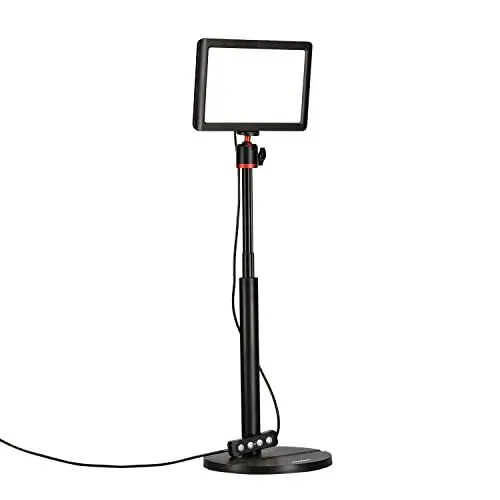Produktbild: Rollei Lumis Key Light, LED Videolicht inkl. Tischstativ Streaming Licht PC zum Ausleuchten von Video-Streams TikTok YouTube und Konferenzen Video Call Webcam Homeoffice