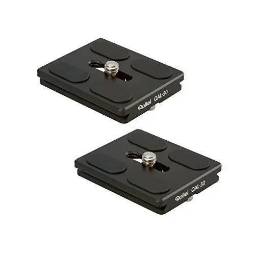 Produktbild: Rollei QAL-50 - professionelle Kamera-Schnellwechselplatte/Schnellverschlussplatte, Passend für alle Kameras mit 1/4 Stativgewinde und Arca Swiss kompatibel - 2 er Pack