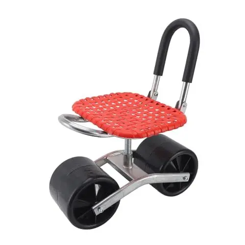 Produktbild: Rollender Gartenhocker, Tragbarer Gartenwagen mit 2 Rädern und Verstellbarer Höhe, Gartenroller, Gartenstuhl, Gartenarbeitssitz für Jäten Im Freien, Pflanzen, Rasenpflege, Terrasse