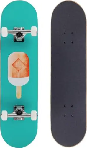 Produktbild: RollerCoaster Skateboards Drop-Through The ONE Edition: Feathers, Palms, Icecream, Surfer (Icecream)