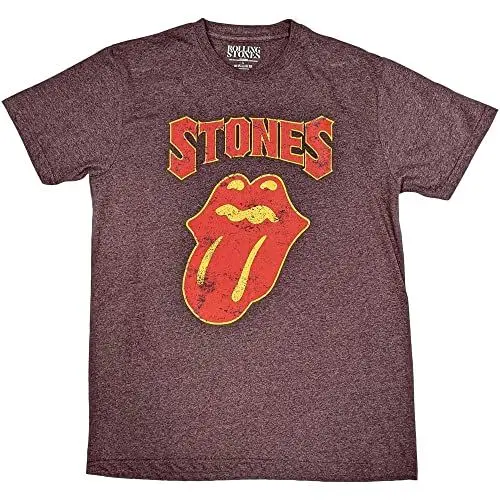Produktbild: Rolling Stones Unisex The T Shirt Gothic Text Band Logo Official Unisex Brown T-Shirt, Brown,