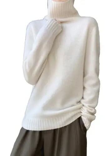 Produktbild: Rollkragenpullover Aus Wolle Für Damen, Herbst/Winter, Lockerer, Warmer Kaschmirpullover