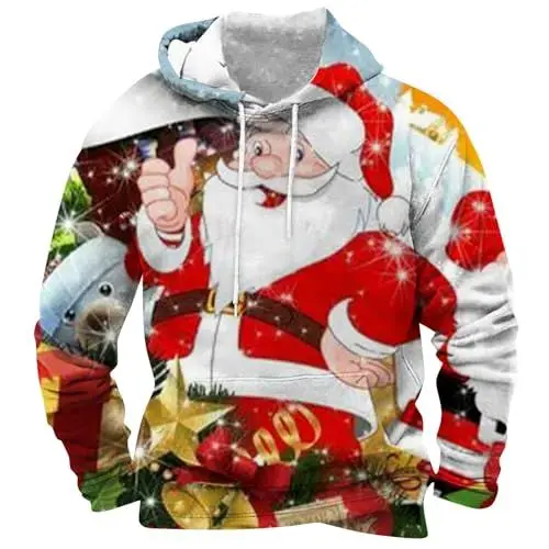 Produktbild: Rollkragenpullover Herren Leinenjacke Herren Sommer Pullover Herren Langarm Kapuzenshirt Coole Weihnachtspullover Weihnachtspullover Junge Umstands Weihnachtspullover Herren Sweater T-Shirt Sale