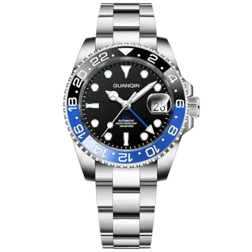 Produktbild: RollsTimi Herren GMT Automatik Uhren Japan NH34 Uhrwerk Edelstahlband 100M wasserdicht voll Leuchtend Mode Sport 40mm Uhr