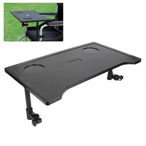 Produktbild: Rollstuhl-Tablett mit Getränkehaltern, Abnehmbarer Rollstuhl-Tisch, Abnehmbares Rollstuhl-Schoßtablett, Schreibtisch-Schoßbrett Zum Essen, Lesen, Ausruhen