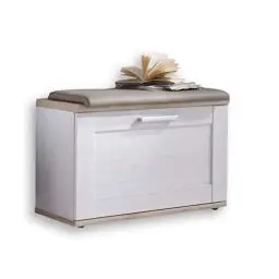 Produktbild: ROMANCE Schuhbank mit Sitzfläche in Sibiu Lärche / Eiche San Remo Optik - bequeme Sitzbank mit Stauraum für Ihren Flur - 76 x 50 x 38 cm (B/H/T)