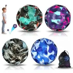 Produktbild: ROMANVIC Astro Jump Ball,4PCS Moon Ball Original,7cm - am Höchsten Springender Gummiball - Ballkrater Erzeugen beim Aufprall EIN knallendes Geräusch – Leicht Greifbar – Flummies Galaxy für Boys