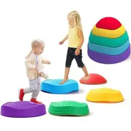 Produktbild: ROMANVIC Balanciersteine für Kinder, Rutschfeste Stapelsteine, Sensorisches Spielzeug ab 3 Jahren, Drinnen und Draußen Spiele für Kinder