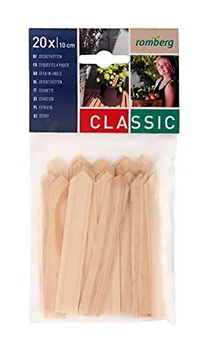 Produktbild: Romberg Holz-Stecketiketten (20 Stück, aus 100Prozent Pinienholz, zur Markierung von Saatgut + Pflanzen, nachhaltig, ökologisch abbaubar) 10293048