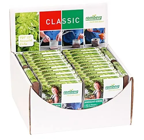 Produktbild: Romberg POP UP Anzuchterde aus Kokossubstrat (schnelles Aufquellen, ergibt ca. 1 Liter Erde, 100% torffrei, Blumenerde) 10091200