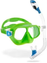Produktbild: CRESSI Junior Rombo Schnorchelset für Kinder – Unisex Combo mit Tauchmaske und Mini Dry Schnorchel, Komfort Stoffband, Unterwasser Abenteuer Schnorcheln