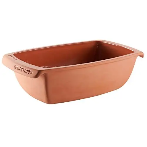 Produktbild: Romertopf Brotbackform aus Keramik Kastenform für 1,5Kg Backgut 34,5cm Brottopf zum Backen von Brot & Kuchen, Terrakotta