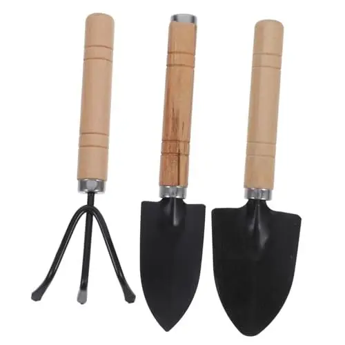 Produktbild: ROMISBABA 1 Satz Gartenwerkzeug-Set Gartenhandwerkzeuge Gartenschaufel Hochleistungs-gartenbausatz Gartenwerkzeugsatz Grubber Handrechen Handkelle Kleines Gartengerät Gartengeräte Black Holz