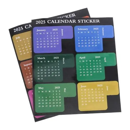 Produktbild: ROMISBABA 2025 Kalender Aufkleber Planer Index Tabs Monatliche Notizblock Etiketten für Büro Schule