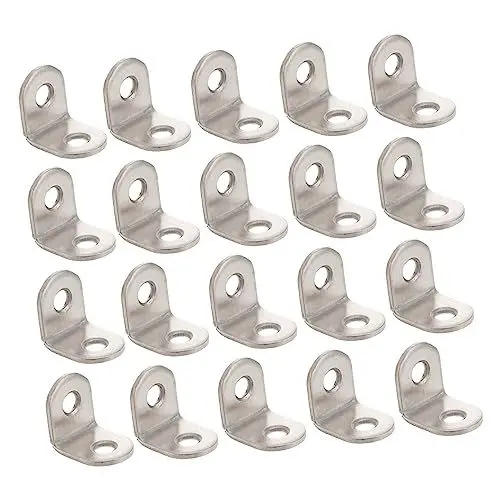 Produktbild: ROMISBABA 20St 40 mm Metallwinkel ersatzteile für gartenmöbel Befestigungselement für Eckstreben Verschluss Winkelträger Gelenkwinkel kleine Eckstrebe l-Form spitze Klammer Winkel silber