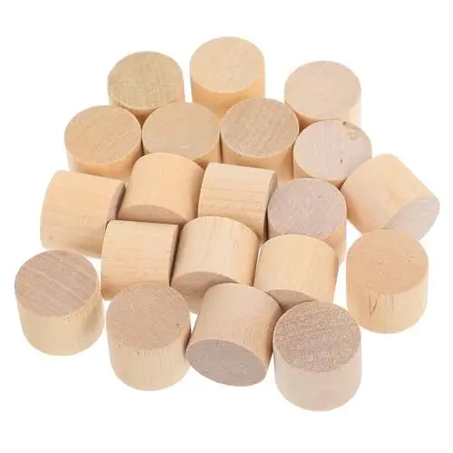 Produktbild: ROMISBABA 20St Block Holzblöcke bastelmaterial holzprojekte Holzdekoration Holzbausteine Holzornament Holzzylinder Bastelblöcke aus Holz Holzklötze zum Basteln Birke Brown