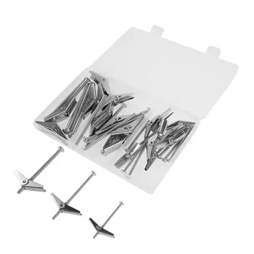 Produktbild: ROMISBABA 24St Schrauben- und Mutternsatz Wandanker für Trockenbau Schraubenmuttern-Set Trockenbauanker Knebelschrauben für Trockenbau Trockenmaueranker galvanisiertes Eisen Silver