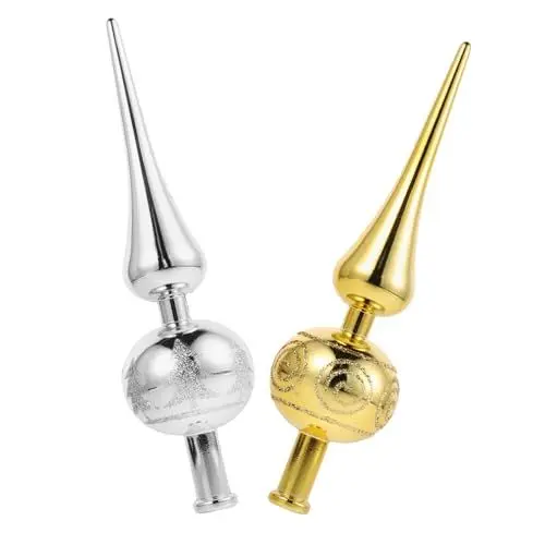 Produktbild: ROMISBABA 2St weihnachtsbaumspitze Stern Weihnachtsschmuck Silber Weihnachten künstlicher Baum Gold weihnachtsdeko Star for Christmas Tree Weihnachtsbaum DIY dekor Weihnachtsbedarf Plastik