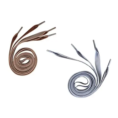 Produktbild: ROMISBABA 2 Paar Breite Flache Schnüre 1 6 Cm in Grau 140 Cm Länge