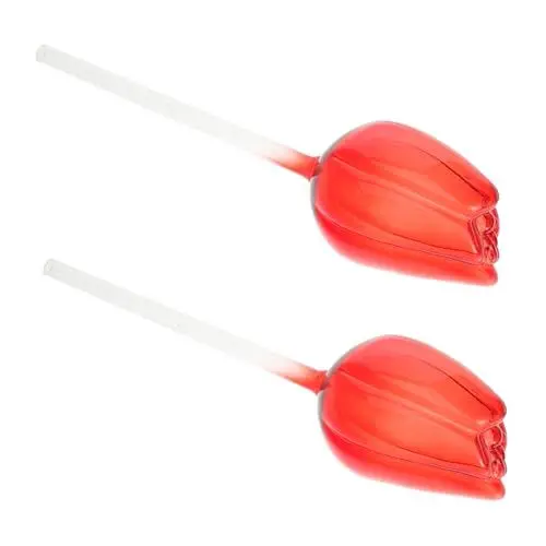Produktbild: ROMISBABA 2st Blumenbewässerung Für Rosen Pflanzenwassertropfer Wasserpflanze Feste Tasse Pflanzenbewässerungsbirne Automatische Pflanzenbewässerung Rot Glas Mit Hohem Borosilikatgehalt