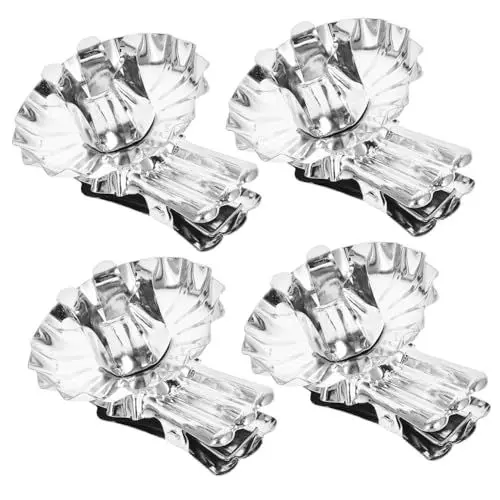 Produktbild: ROMISBABA 36stücke Silbergraue Kerzenhalter Clips Blumenform Hochwertige Eisenhalter Für Weihnachtsbaumdekoration Und Festliche Anlässe