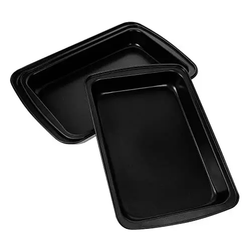 Produktbild: ROMISBABA 3St Kuchen-Pizza-Pfanne kochgeschirr pallets tepaniakygrill platte roasting pan Backform für die Küche Keksformen Multifunktions-Pizzateller Backform aus Kohlenstoffstahl Black
