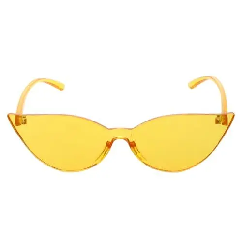 Produktbild: ROMISBABA Cat Eye Sonnenbrille für Damen Kreative Dekorative Brille für Strandpartys Leicht Robust Trendigem Gelb Modisches Accessoire mit Erstklassiger Verarbeitung