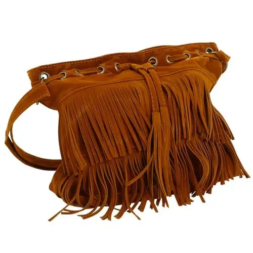 Produktbild: ROMISBABA Beuteltasche Für Damen Quaste Schultertasche Mit Fransendetails Modische Handtasche Im Retro-design