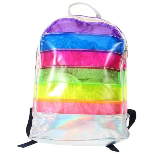 Produktbild: ROMISBABA Glänzender Modischer Rucksack Große Kapazität Schultasche Für Jungen Und Mädchen Regenbogen-Design Bequem Für Schüler
