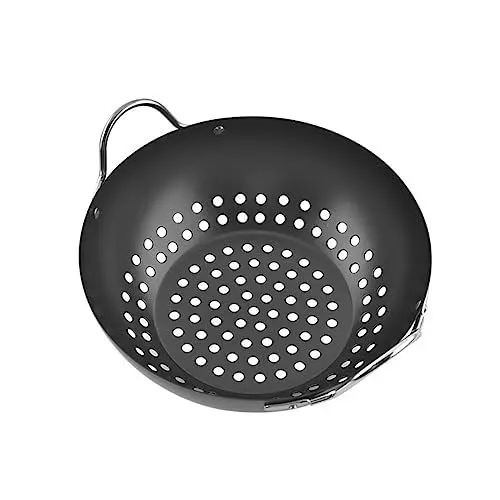 Produktbild: ROMISBABA Multifunktionaler Grillkorb Karbonstahl Praktischer Abtropfkörbchen für Gemüse Bbq und Grillen für Zuhause und Outdoor Aktivitäten