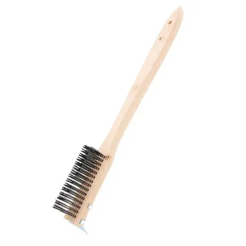 Produktbild: ROMISBABA Pizzaofenbürste Mit Edelstahldraht Zum Reinigen Und Schaben Für Pizzaöfen Und Grills Ergonomischer Griff Für Und Kontrolle Geeignet Für Hohe Temperaturen Und Anspruchsvolle