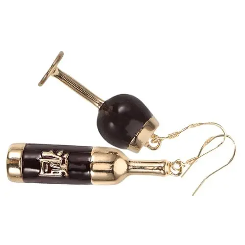 Produktbild: ROMISBABA Rotwein Flasche Tasse Ohrringe Für Frauen Mädchen Ohrschmuck Aus Legierung Mit Hervorhebendem Design Und Langlebiger