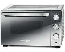 Produktbild: ROMMELSBACHER Back & Grill Ofen BGS 1500 - energiesparend & effizient, Backraum antihaftbeschichtet, 6 Heizarten, Drehspieß, 120 Min. Zeitschaltuhr, Doppelverglasung, silber, 1500 W, Edelstahl