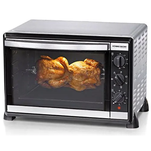 Produktbild: ROMMELSBACHER Back & Grill Ofen BG 1805/E - 42 Liter Backraum, 7 Heizarten, Umluft, Drehspieß, Temperaturen von 80-230 °C, Doppelverglasung, Innenbeleuchtung, Zeitschaltuhr, 1800 W, Edelstahl