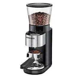 Produktbild: ROMMELSBACHER Kaffeemühle EKM 500 - Kegelmahlwerk, Präzisions-Waage, Halterung für Siebträger, Mahlgrad in 39 Stufen, 5 Funktionstasten für individuelle und flexible Nutzung, Schwarz/Edelstahl