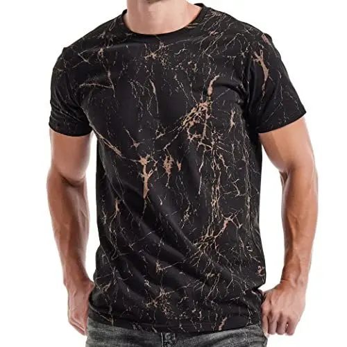 Produktbild: RONOMO Herren-T-Shirt mit modischem Print, Freizeit-Shirt, Schwarz , S