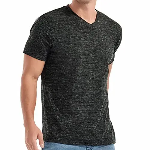 Produktbild: RONOMO Herren T-Shirt Basic T-Shirt mit V-Ausschnitt（V2V Schwarz S